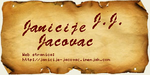 Janićije Jačovac vizit kartica